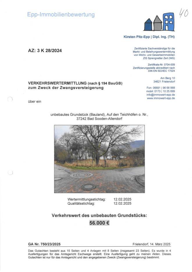 Baugrundstück, unbebautes Grundstück