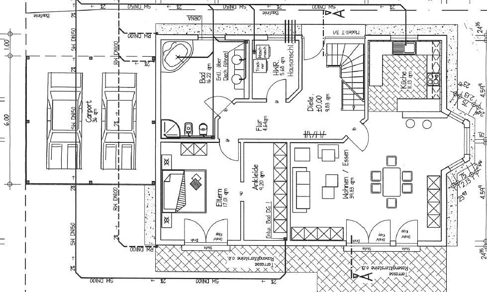 Einfamilienhaus, bebautes Erbbaurecht (Einfamilenhaus und Carport)