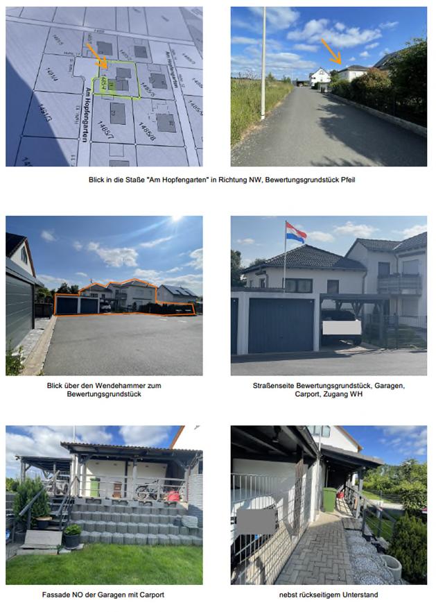 Garage, Wohnhaus mit vier Wohnungen; Carport