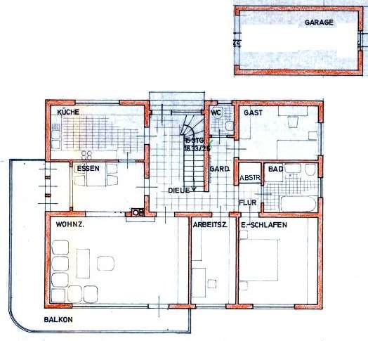 Garage, Einfamilienhaus, und Gästehaus