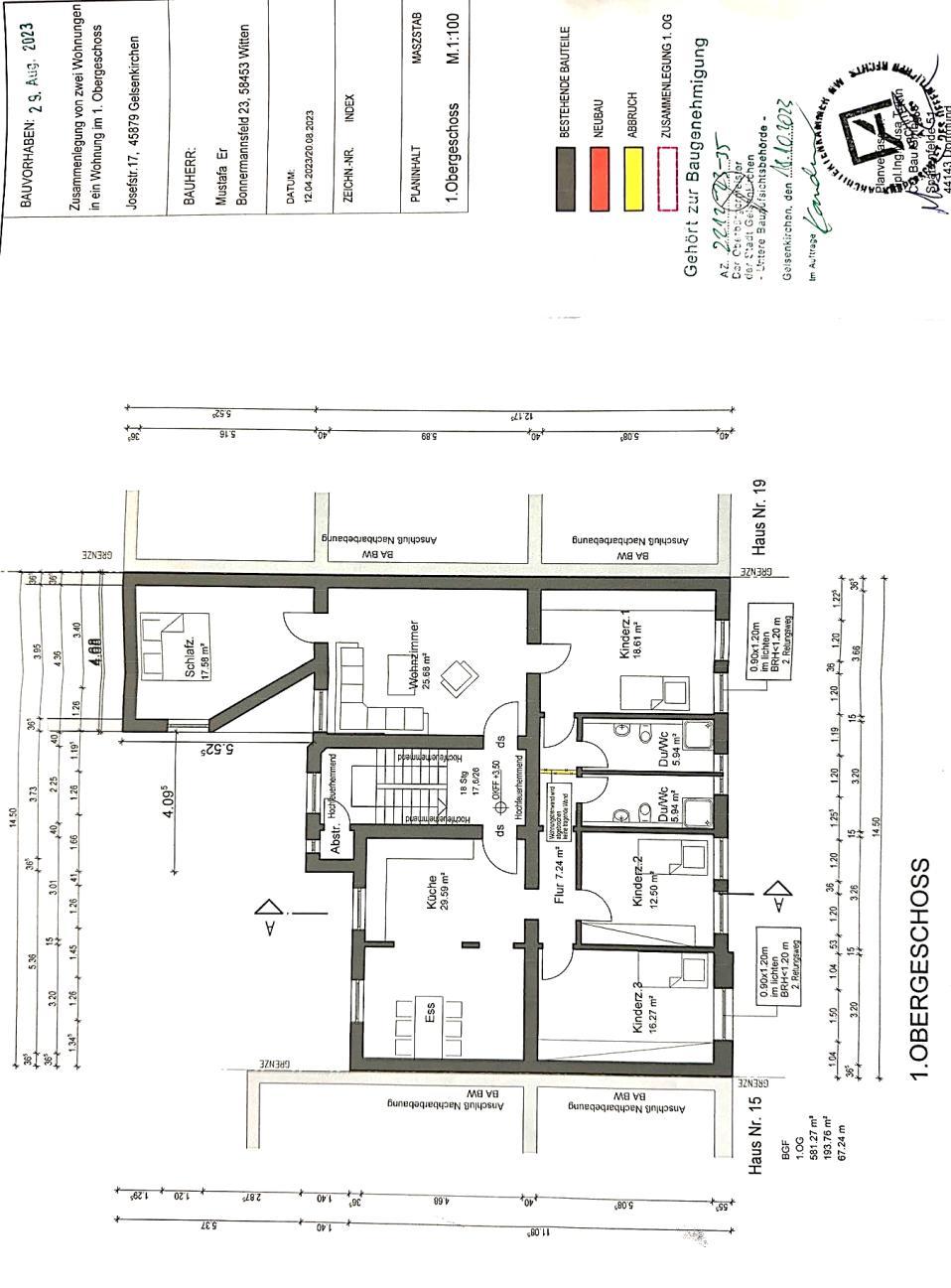 Eigentumswohnung (3 bis 4 Zimmer), Die ETW Nr. 4 wird zusammen mit der ETW Nr. 3 und der ETW Nr. 5 als wirtschaftliche Einheit genutzt und ist zum Wertermittlungsstichtag als Einheit vermietet.