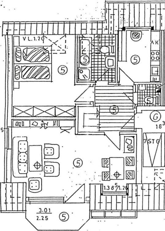 Eigentumswohnung (3 Zimmer, K, D, B, G-WC, Balkon)